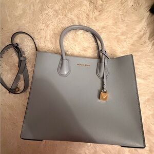 Michael Kors Dusty Blue Leather Tote Bag